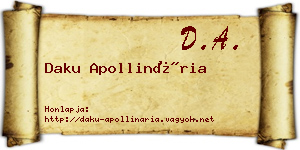 Daku Apollinária névjegykártya
